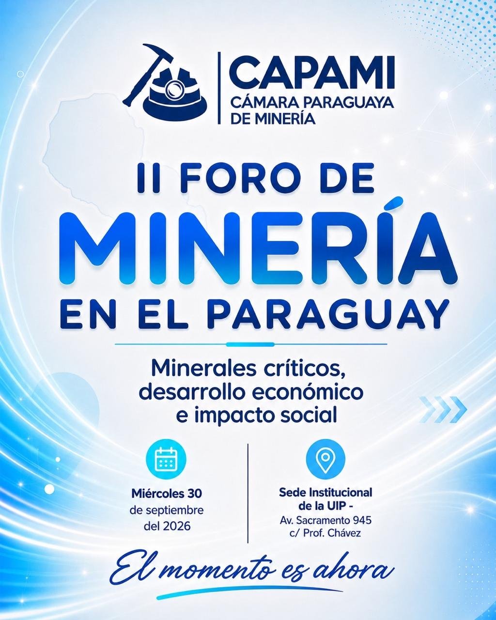Afiche del II Foro de Minería en el Paraguay, organizado por CAPAMI